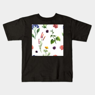 Seamless plants pattern. Floral decorative illustration Kids T-Shirt